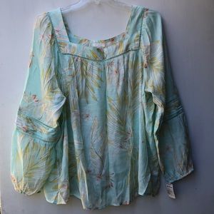 LC Lauren Conrad Plus Size Hawaiian Print Top~Final Price Drop ❤️ Beautiful!